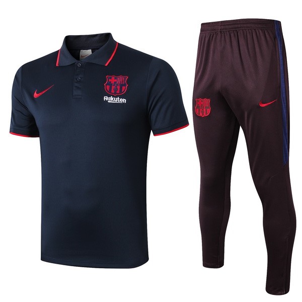 Polo Conjunto Completo Barcelona 2019 2020 Azul Marino Borgona